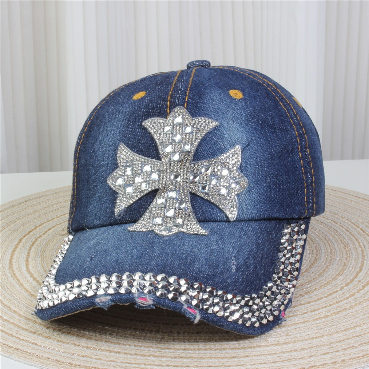 Wholesale British Denim Diamond Casual Baseball Cap